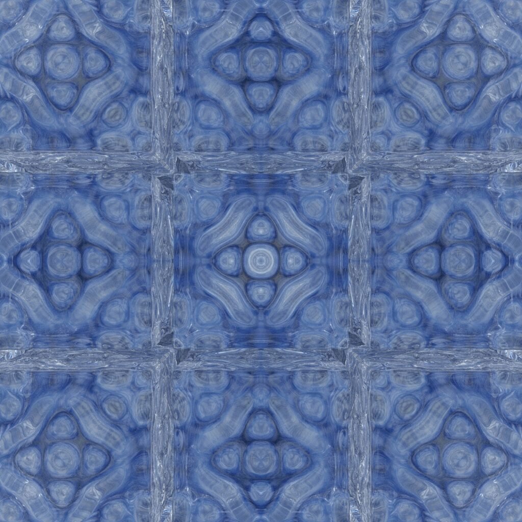 Real tile and architectural photography used as editorial inspiration. Not a photograph or approved color sample of Octagon in Cobalt Blue.