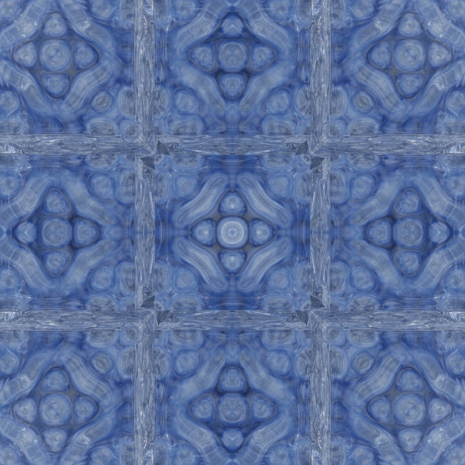 Blue and white circular tile pattern; real editorial reference, not a verified supplier SKU