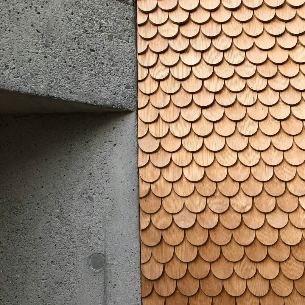 Real tile and architectural photography used as editorial inspiration. Not a photograph or approved color sample of Large Square in Camel Brown.
