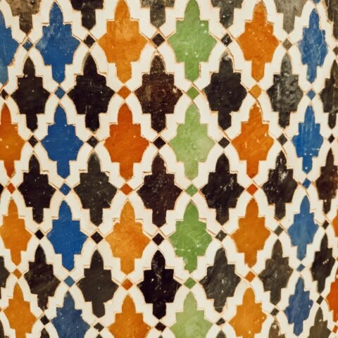 Photographic mosaic tile reference for architectural inspiration, not a verified catalog item