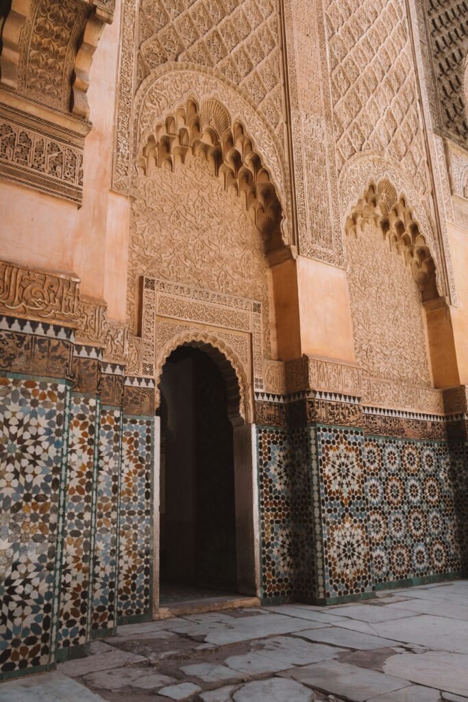 Real tile and architectural photography used as editorial inspiration. Not a photograph or approved color sample of Triangle in Cobalt Blue.