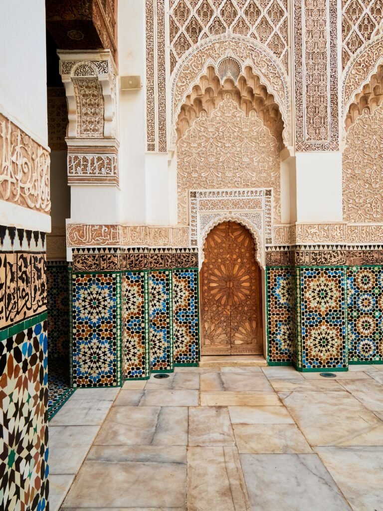 Real photo of Moroccan tiled architectural interior; editorial inspiration rather than a product sample.